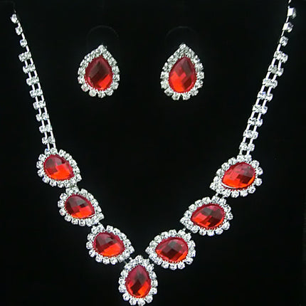 The New Bride Jewelry Color Diamond Earrings Necklace Fashion Necklace Set Can Be Customized - Royalessencelux