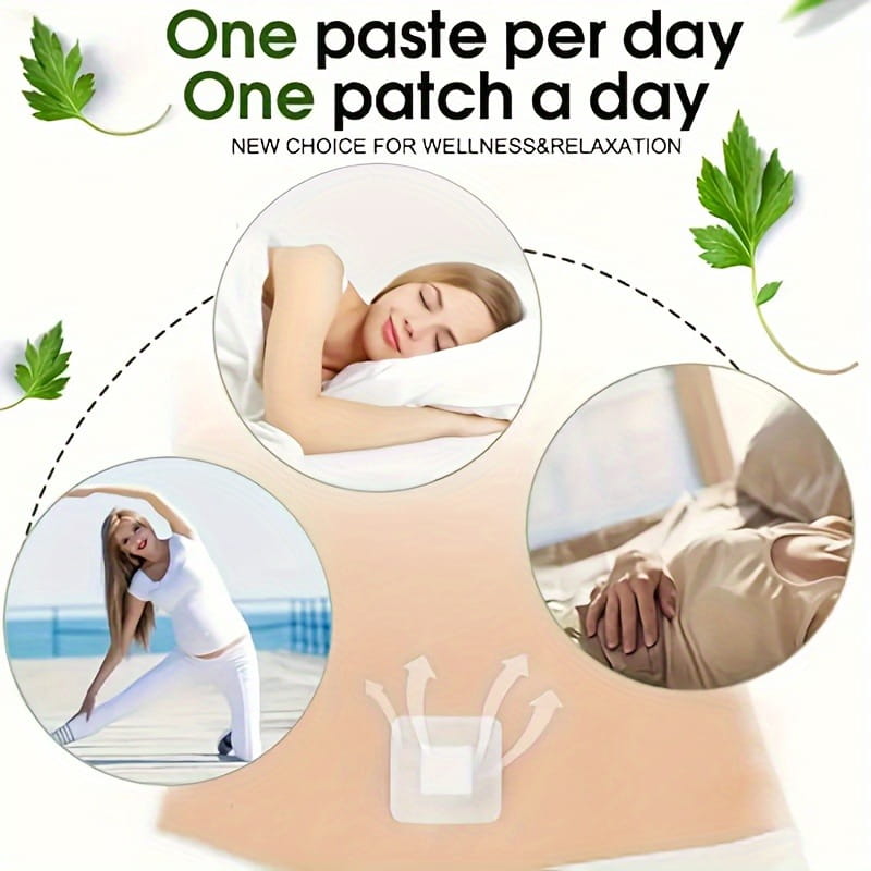 a white adhesive magnetic slimming navel belly button patch designed for daily wellness and relaxation use