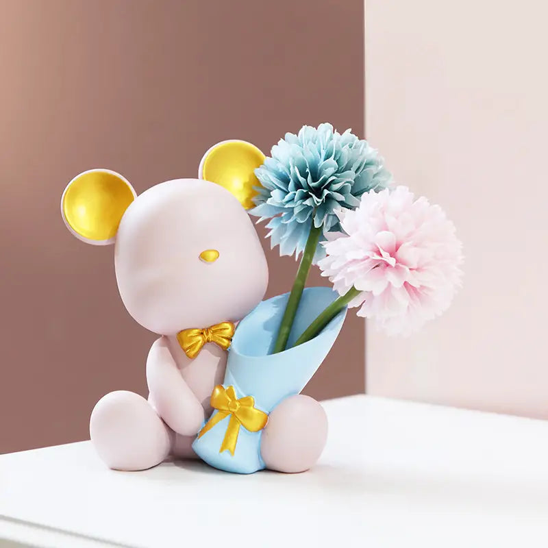 Mini resin bear figurine desk decor – view 3
