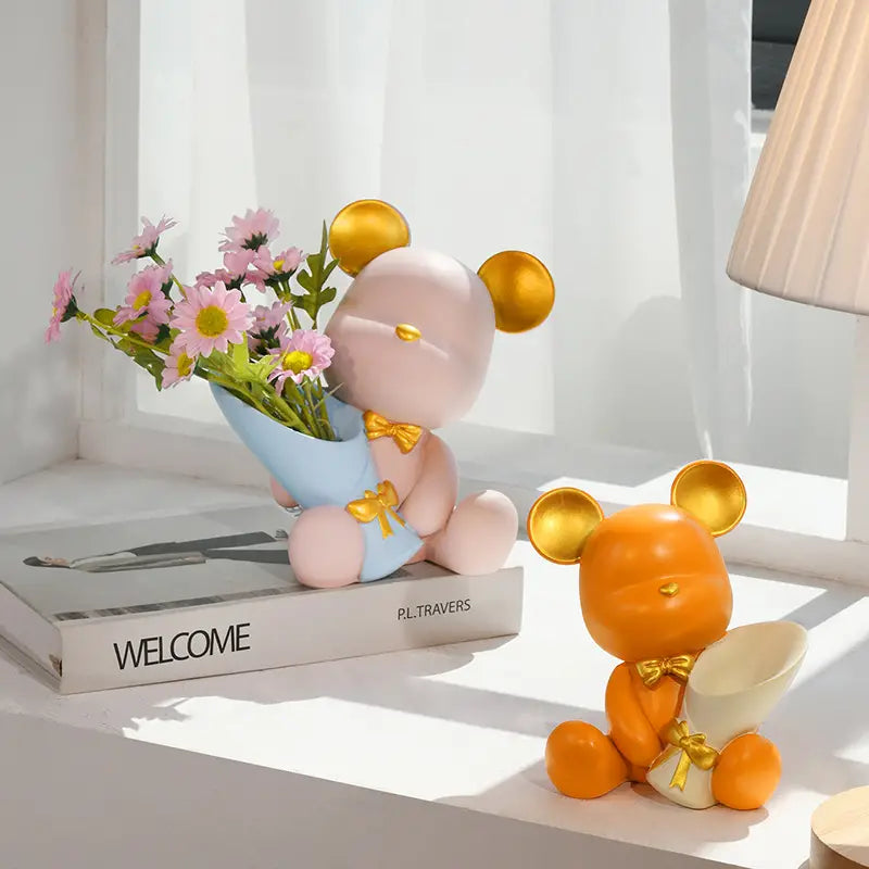 Mini resin bear figurine desk decor – view 9