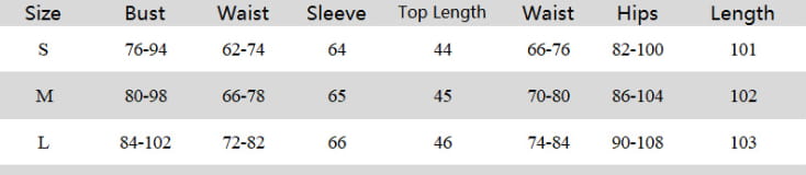 Size chart for a women’s sexy slim oblique shoulder floral mermaid dress showing measurements in inches for sizes small, medium, and large.