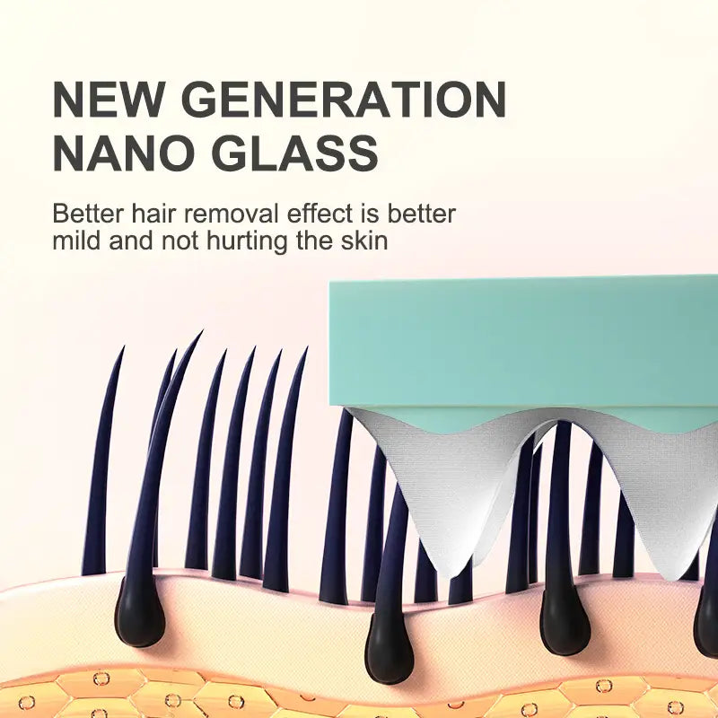 A sleek light blue nano glass crystal hair eraser tool designed for effective hair removal.