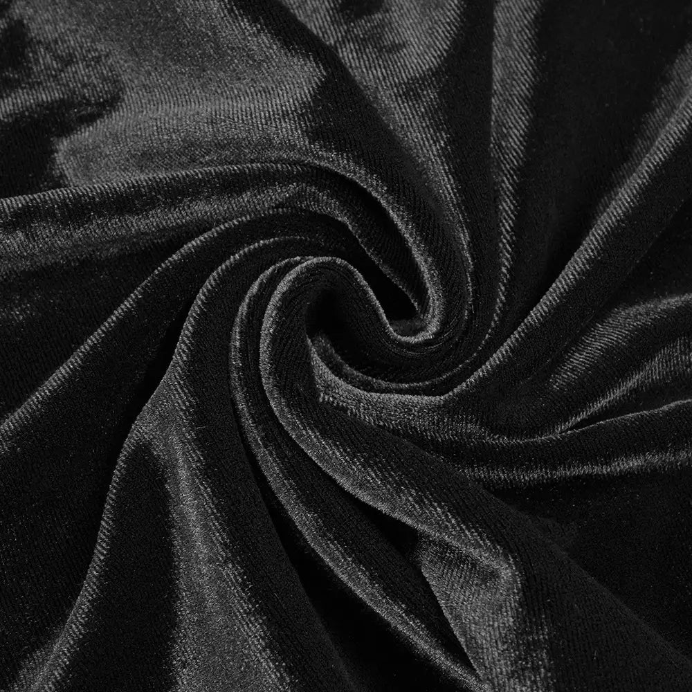 black camisole backless slim fit velvet floral gown fabric showcasing soft plush texture with subtle sheen