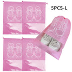 5PCS-Shoes Bag Pink