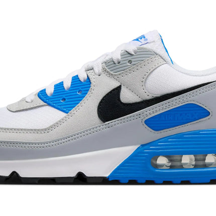Nike Air Max 90 Mens Shoes (FN6958-102 White/Photo Blue/Pure Platinum/Black) Size 10 - Royalessencelux