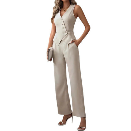 Women's Fashion Casual Vest Suit Pants Suit - Royalessencelux