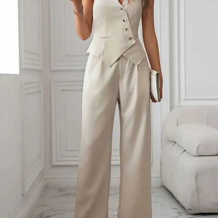 Women's Fashion Casual Vest Suit Pants Suit - Royalessencelux