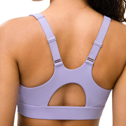 Luvrobes Racerback Sports Bras for Women High Support Adjustable Straps Molded Cup Workout Fitness Running Gym Bra (Light PurpleS)