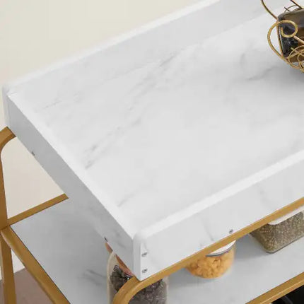 6-Tier Bar Cart, Slide Bar Serving Cart, Retro Style Wine Cart For Kitchen, Beverage Cart With Wine Rack And Glass Holder, Rolling Drink Trolley For Living Room, Dining Room - Royalessencelux