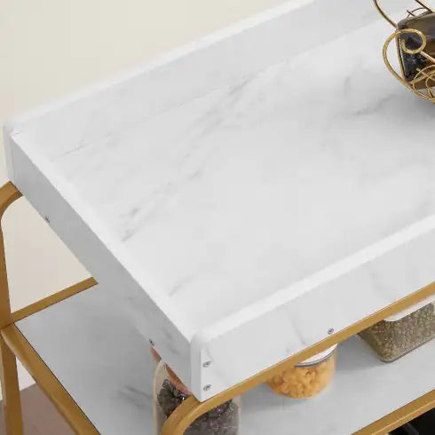 6-Tier Bar Cart, Slide Bar Serving Cart, Retro Style Wine Cart For Kitchen, Beverage Cart With Wine Rack And Glass Holder, Rolling Drink Trolley For Living Room, Dining Room - Royalessencelux