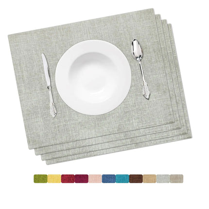 HOMEYNICE Placemat Set-Washable Place Mats for Parties Elegant Table Mats for Kitchen Table Set of 4 Dining Table Placemats Heat-Resistant Cloth Placemats for Indoor and Outdoor13x19-Gray - Royalessencelux