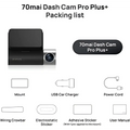 70mai a500s dash cam pro plus plus with built-in gps features a sleek black and silver body and compact lens on right side