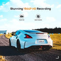 White sports car with sleek design and black rims featuring 70mai a500s dash cam with built-in gps cam pro plus