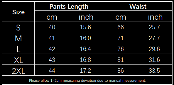 The table displays size measurements in centimeters and inches for mint green ruffle bow waist tie shorts with pockets, featuring waist sizes from 66cm to 86cm and lengths from 40cm to 44cm across sizes S through 2XL.