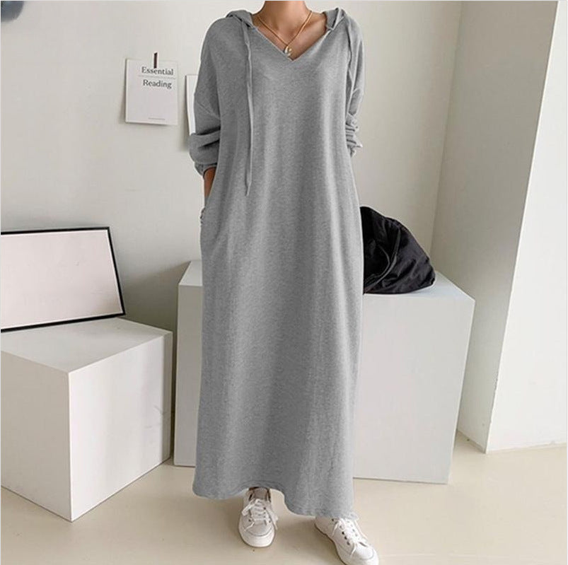 Women's Cozy Long Sleeve Shirt Collar Sweater Maxi Dress for Fall and Winter