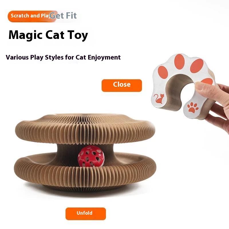 Foldable Magic Organ Cat Scratching Board, Interactive Corrugated Cardboard Cat Toy