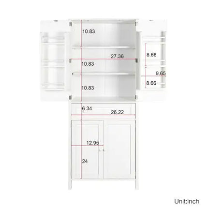 70.87Tall Kitchen Pantry, Storage Cabinet , Kitchen Cabinet , Drawer And Adjustable Shelves, For Kitchen, Dining Room, White - Royalessencelux