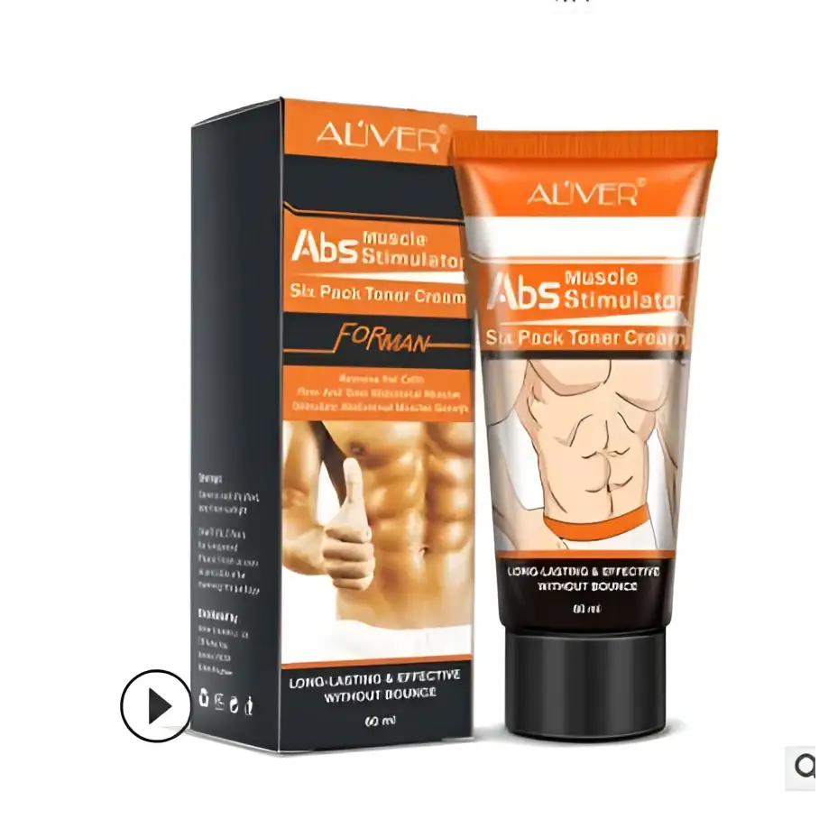 Alver fat burning cream in a sleek black tube and orange box designed for eight pack muscles toning