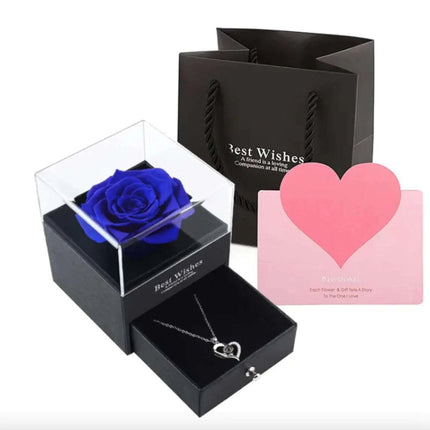 Acrylic Preserved Rose Jewelry Gift Box - Royalessencelux
