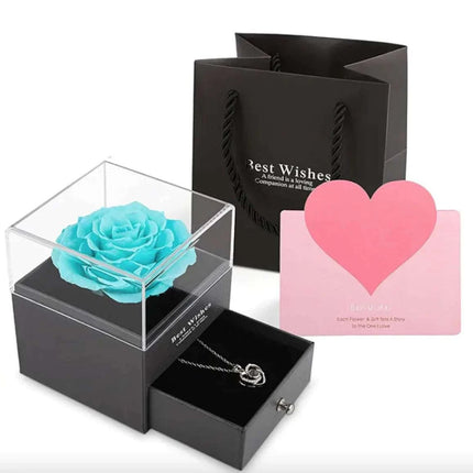 Acrylic Preserved Rose Jewelry Gift Box - Royalessencelux