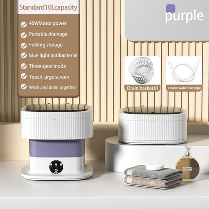 Portable Washing Machine,10L, Foldable Washer,3 Modes Deep Cleaning Of Underwear, Baby Clothes And Other Small Clothes. Suitable For Apartme - Royalessencelux