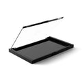 Black rectangular adept cosmetics stackable magnetic palette with clear lid and sleek modern design for versatile use
