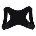 Adjustable black fabric posture corrector support belt with velcro closures and straps for luxury women’s fashion use