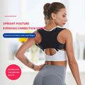 Adjustable black and white kinesis posture corrector support belt with mesh panels for upright alignment and luxury women’s fashion
