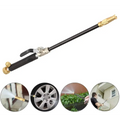 Adjustable black and gold car wash water gun with textured grip handle and durable spray nozzle for efficient cleaning