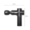 Black adjustable handheld muscle massage gun with textured grip and ergonomic design for fitness use