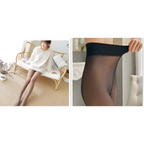 Black sheer adjustable maternity pantyhose tights with smooth stretchy fabric and a comfortable snug waistband