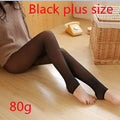 Black plus-size adjustable maternity pantyhose tights made of sheer fabric with smooth texture for comfort