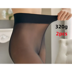 Black sheer adjustable maternity pantyhose with a smooth stretchy waistband for comfortable maternity leggings use