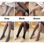 Adjustable maternity pantyhose tights in grey black and brown sheer fabric displayed in six-panel color options