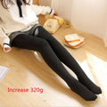 Adjustable maternity pantyhose tights in black opaque with smooth seamless texture and subtle sheen for comfort