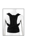 Adjustable mesh posture correction belt in black fabric with mesh back and adjustable straps for support and comfort