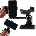 Black plastic phone guitar clip stand with adjustable clamp and universal smartphone holder for live streaming