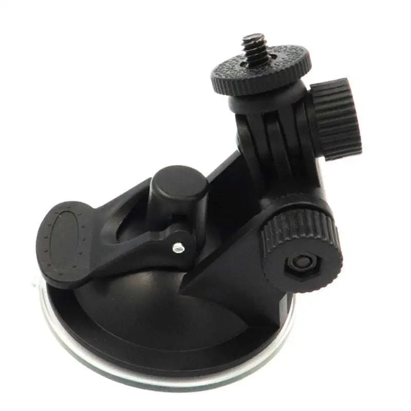 Black plastic adjustable sports camera suction cup mount with adjustable arms and knobs for secure attachment