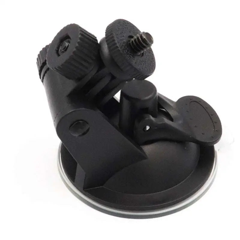 Black plastic adjustable sports camera suction cup mount with adjustable arms and knobs for secure attachment