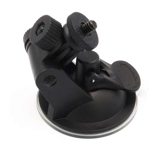 Black plastic adjustable sports camera suction cup mount with adjustable arms and knobs for secure attachment