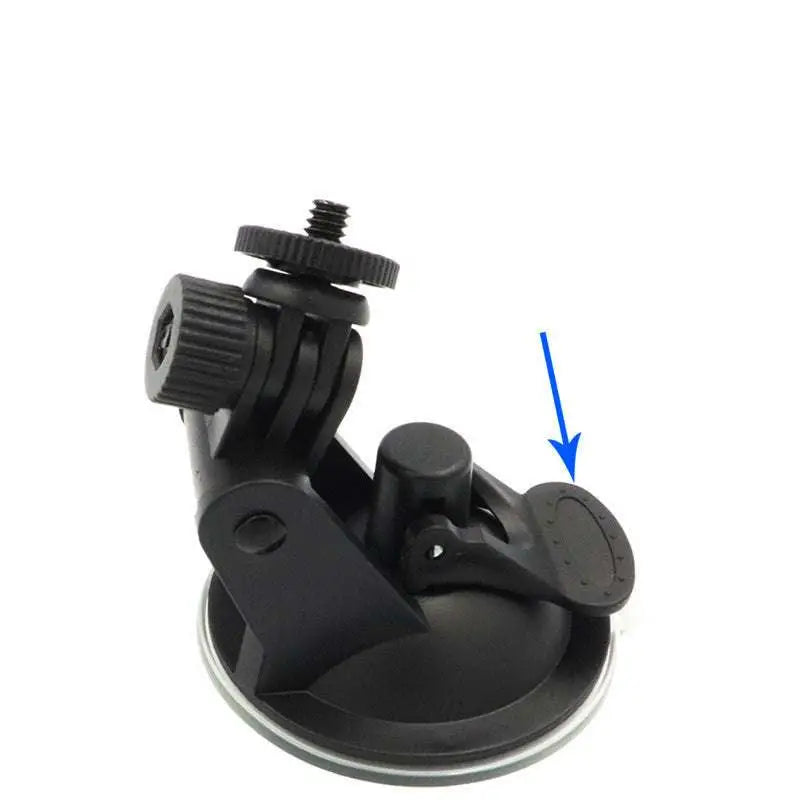 Black plastic adjustable sports camera suction cup mount with adjustable head for secure attachment