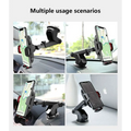 Black adjustable suction cup car phone navigation bracket with red accents and suction cup base for secure mounting