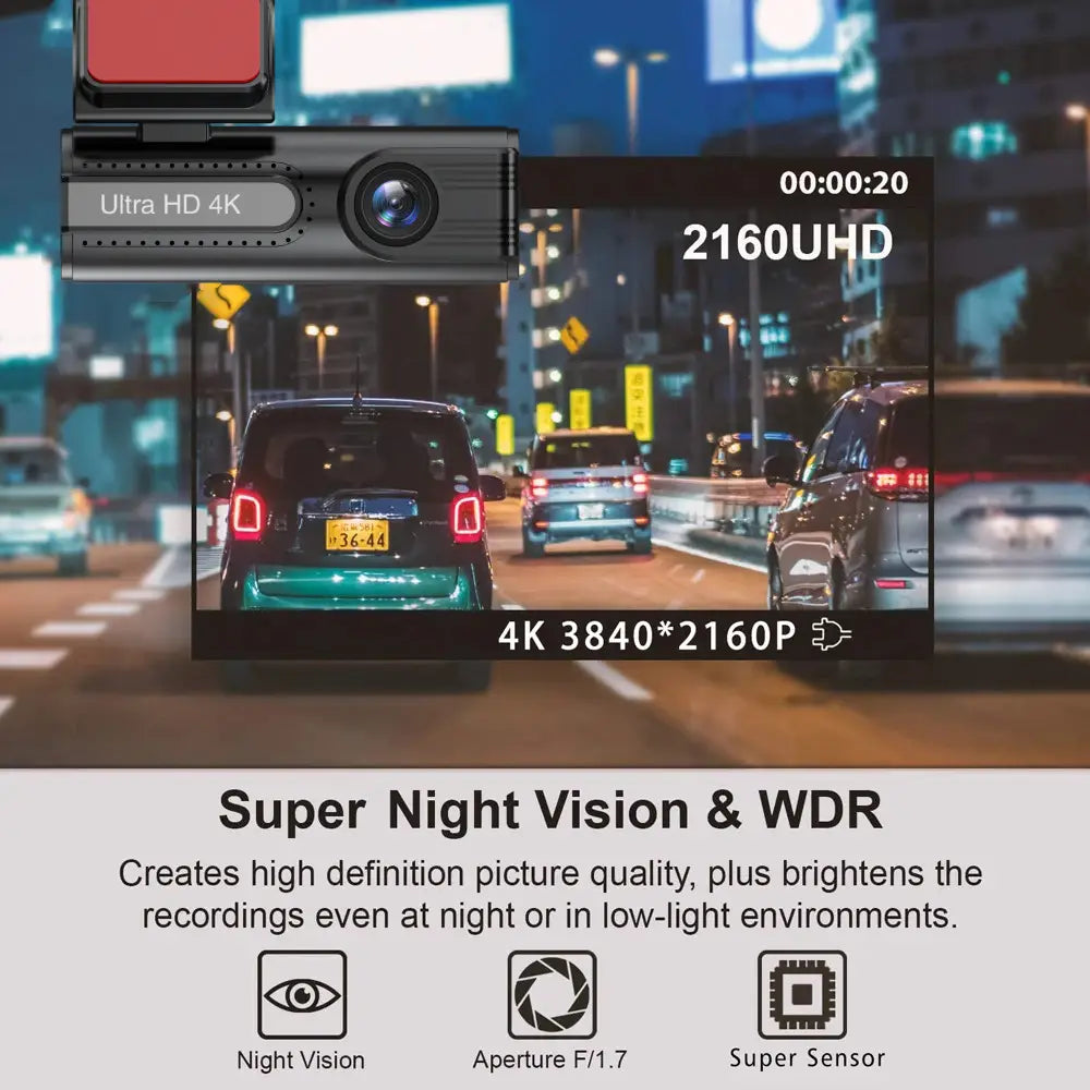 Black rectangular 4K night vision lipstick dash cam with a rear dual lens and red ultra HD 4K attachment for enhanced vision lipstick machine performance.