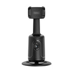 Black mini 360° ai face rotating phone camera mount with sleek matte finish for smart face tracking gimbal use