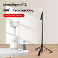 White ai intelligent ptz camera with 360° ai face tracking and gesture control lens in a smart face tracking gimbal design