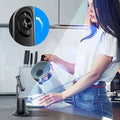 Black cylindrical AI smart face tracking gimbal phone holder with circular lens and 360° AI face rotating motion indicator