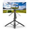 Black tripod-style selfie stick with phone mount featuring 360° AI face and smart face tracking gimbal technology