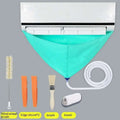 Teal fabric conditioner waterproof cover with a white flexible tube for air conditioner cleaning tools suit use