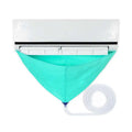 Teal fabric air conditioner drip catcher with clear plastic tube in a conditioner waterproof cover cleaning tools suit