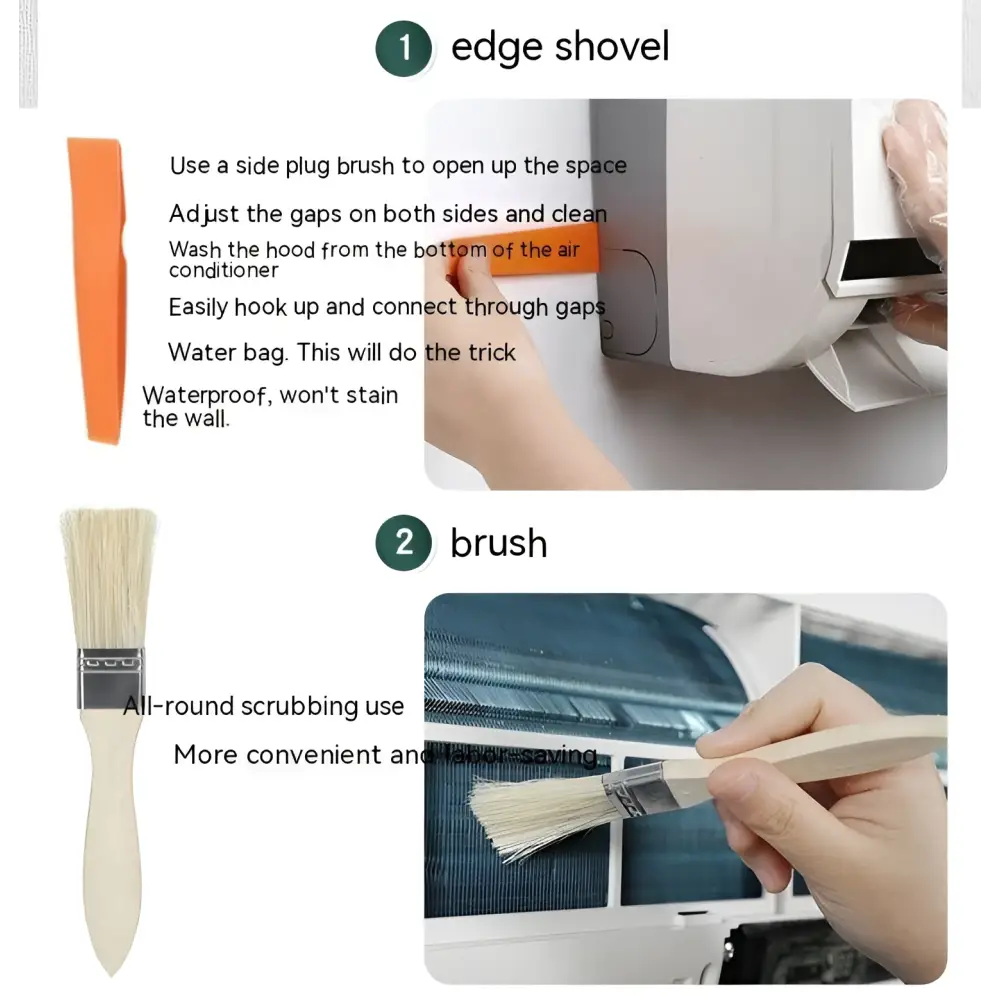 Orange plastic edge shovel for fabric air conditioner maintenance in conditioner waterproof cover cleaning tools suit